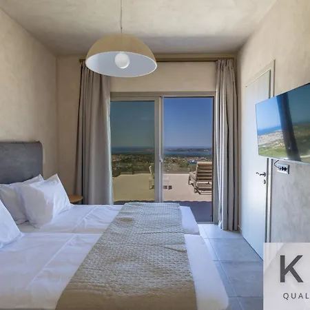 Akrothea With Panoramic View And Private Pool Razáta