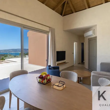 Akrothea With Panoramic View And Private Pool 빌라